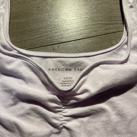 💙Buy 1 get 1 Free💙 American Eagle Lilac Sweetheart Neckline Cropped Tank Small - Picture 2 of 2